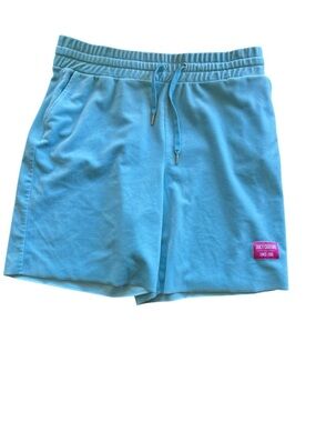 Juicy Couture Women's Light Blue Luxe Velour Pool Party Drawstring Shorts XL